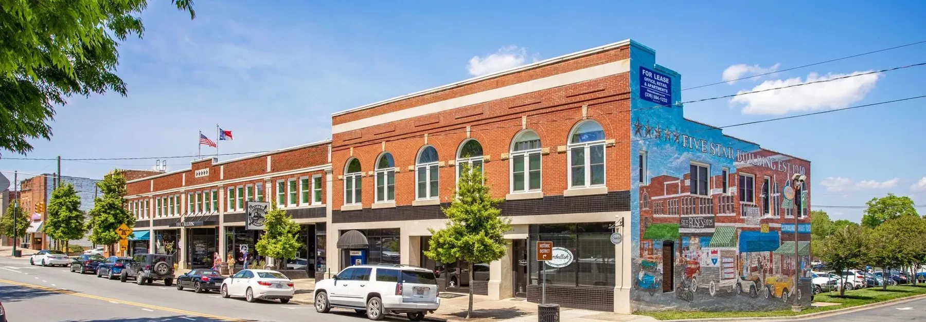 Downtown storefronts in Alamance County