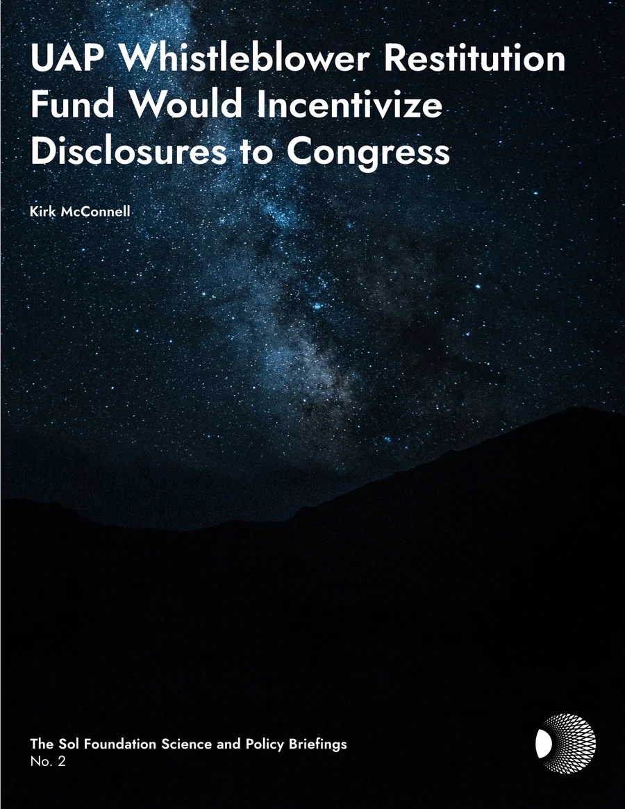Briefing No. 2: UAP Whistleblower Restitution Fund Would Incentivize Disclosures to Congress