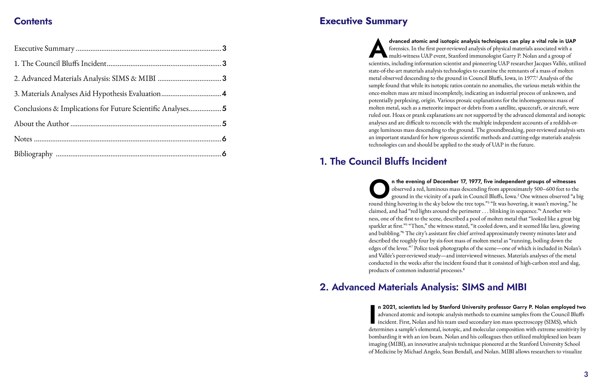 Inside Briefing No. 3: the executive summary and the materials analysis