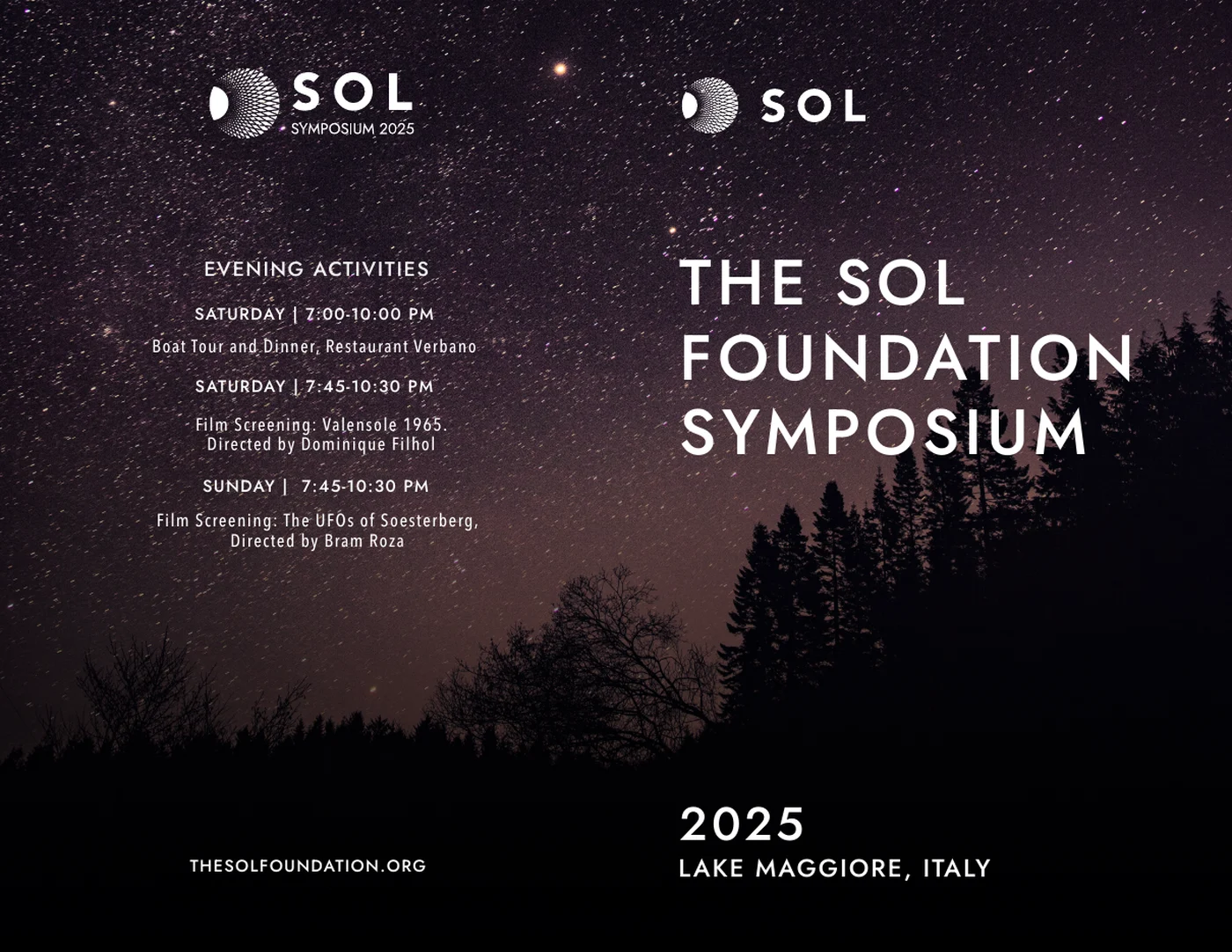 The front of the 2025 Sol Foundation Symposium program