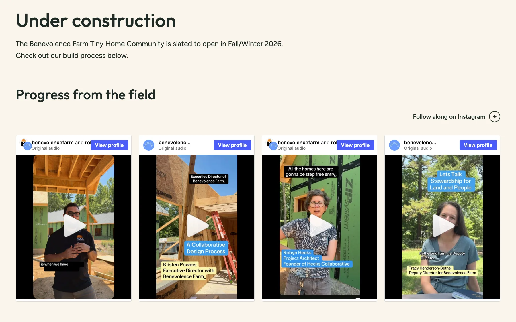 Construction progress videos from Instagram