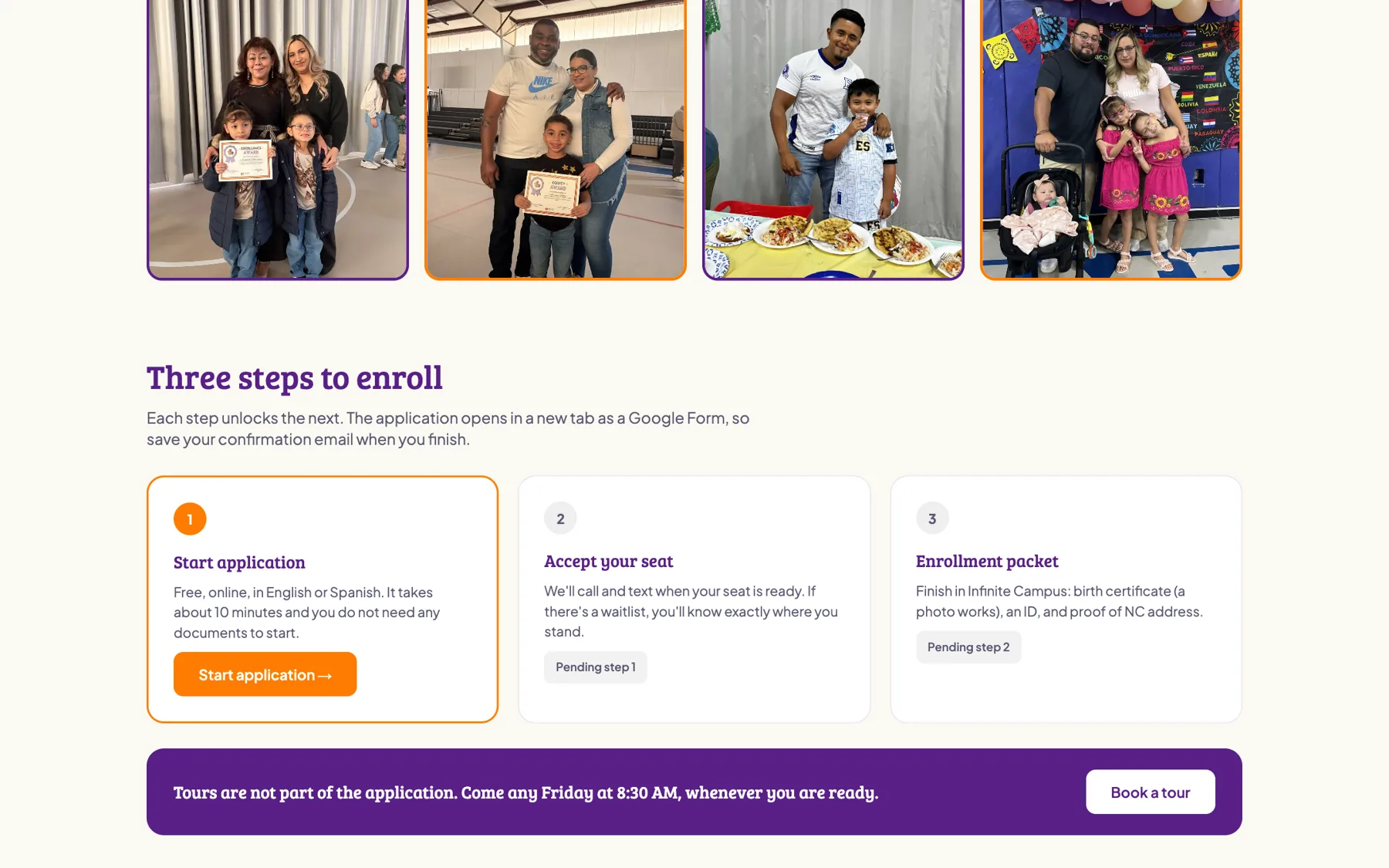 Three steps to enroll