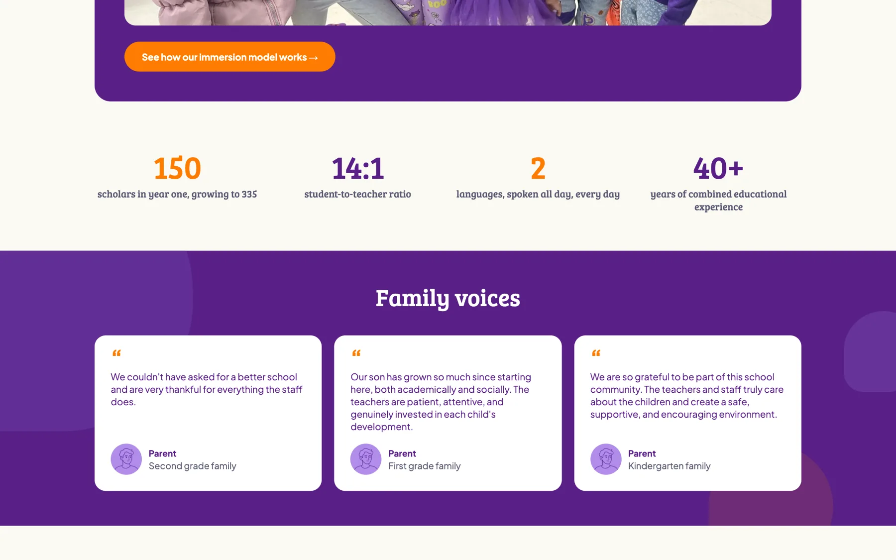 School numbers and family voices