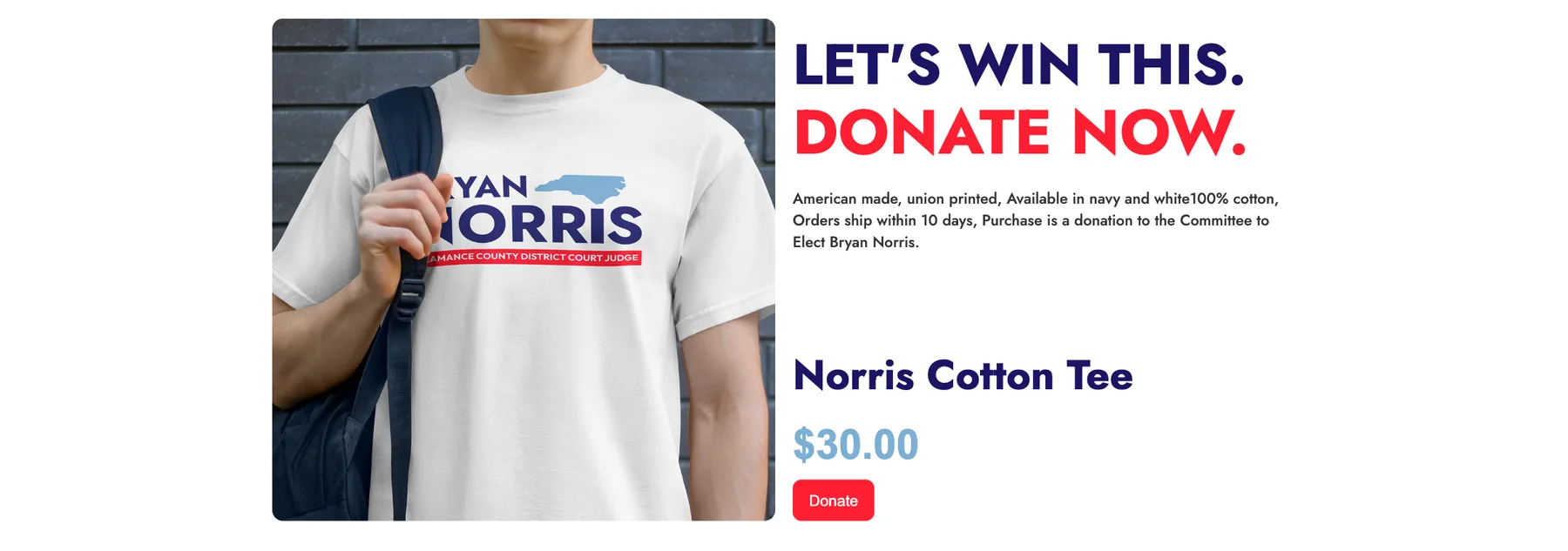 Campaign merchandise and donations