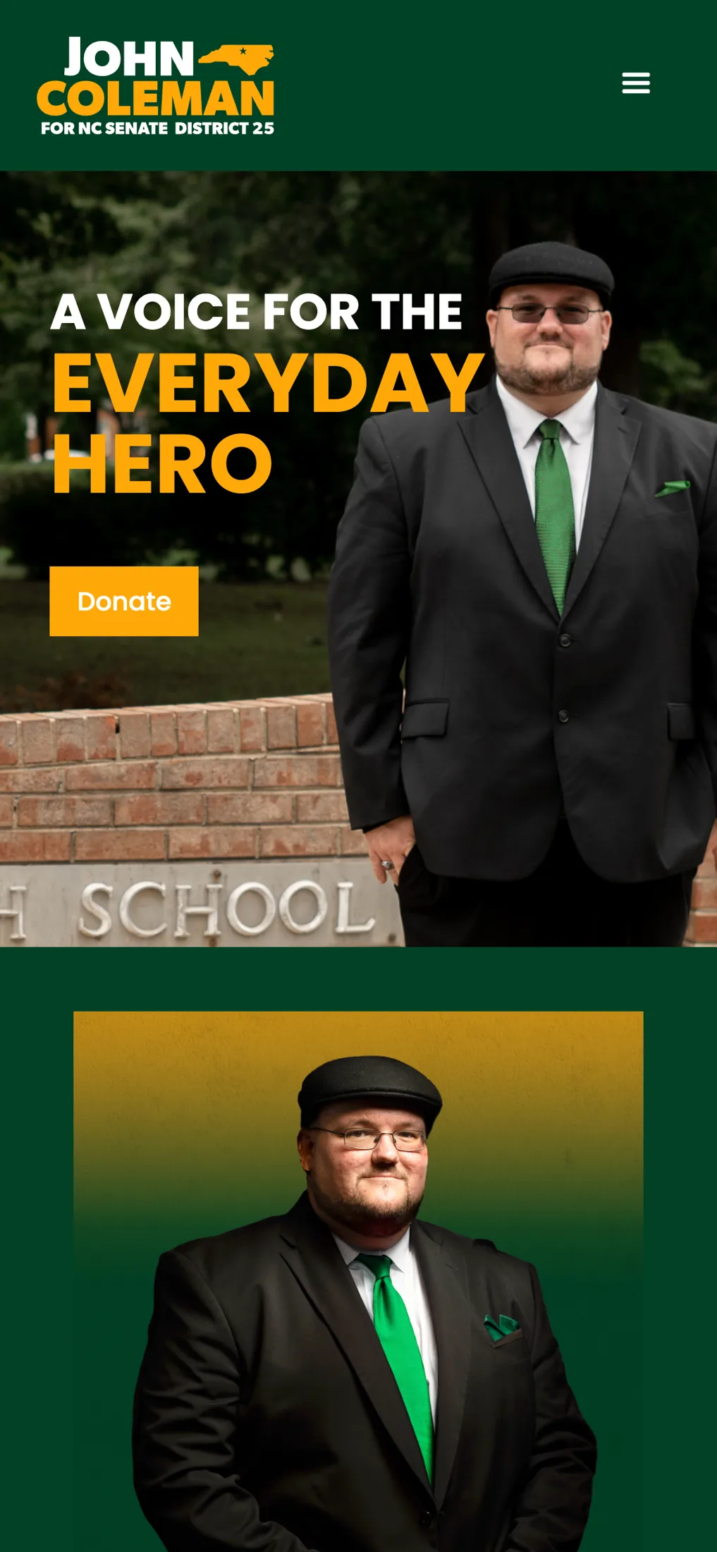 John Coleman homepage on a phone