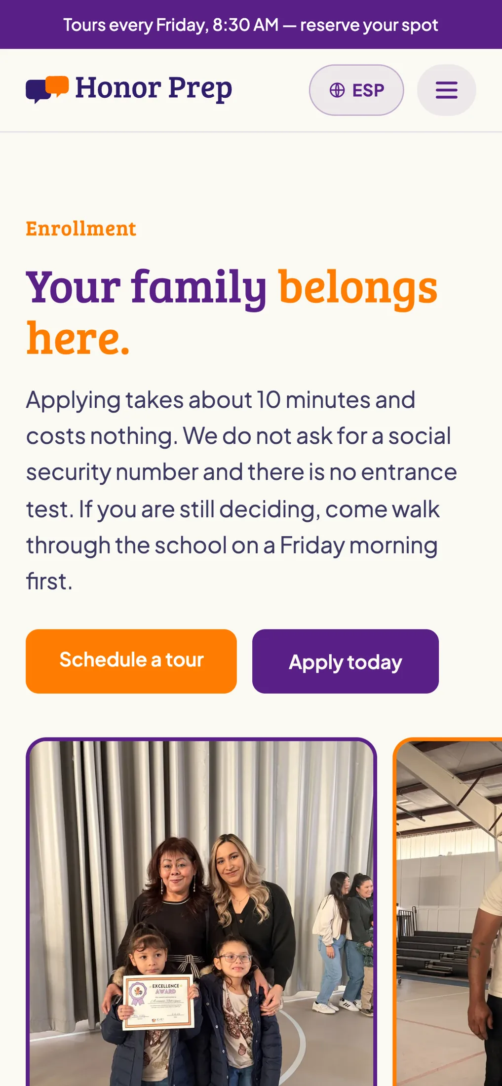 Enrollment on a phone