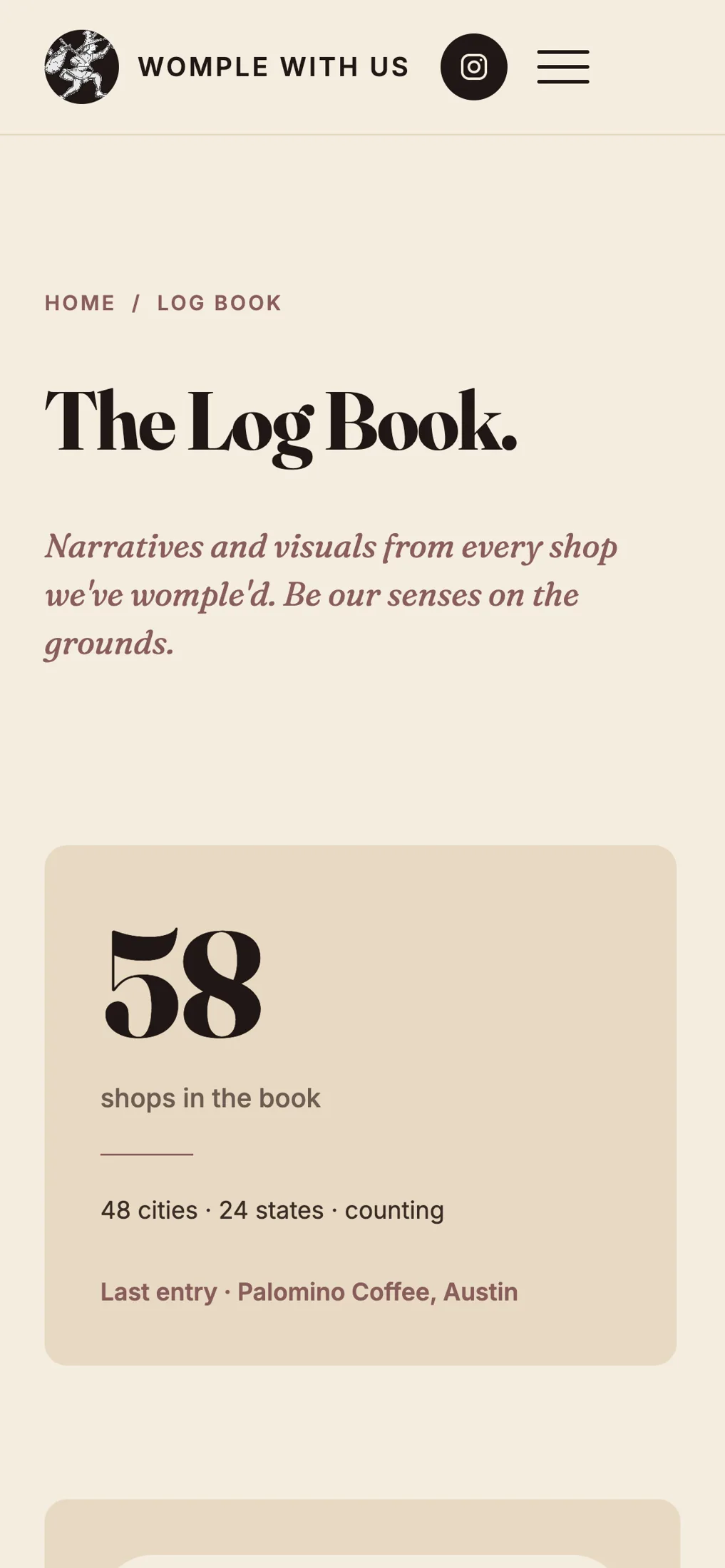 The Log Book on a phone
